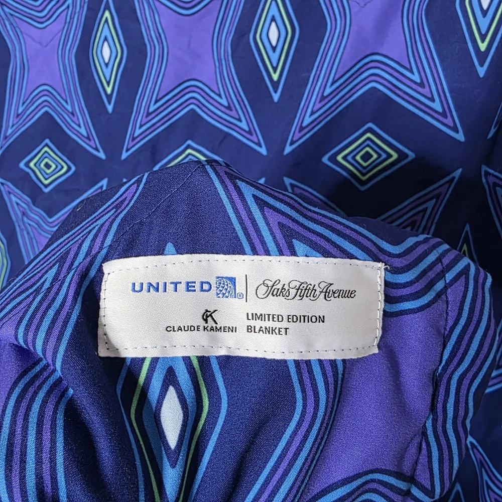 Claude Kameni x Saks Fifth Avenue United Airlines Blanket 46x58 Limited Edition
